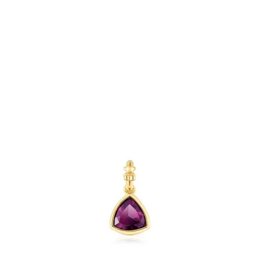 piccolo pendente placcato oro 18kt su argento con medaglioni di rodolite