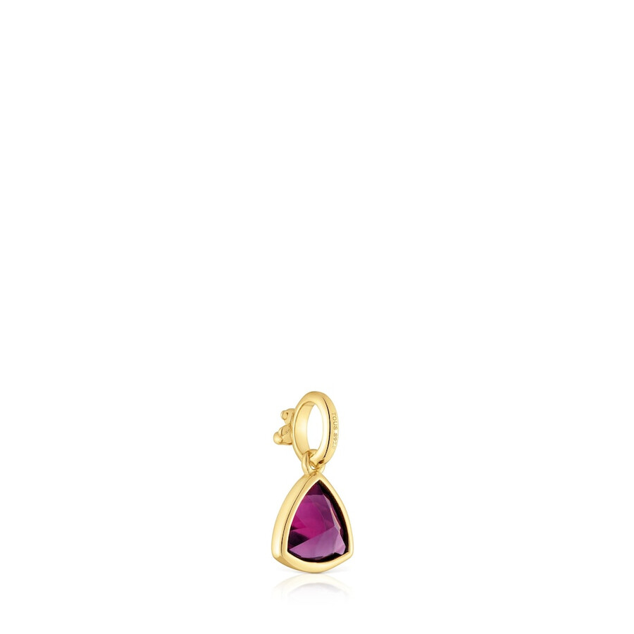 piccolo pendente placcato oro 18kt su argento con medaglioni di rodolite