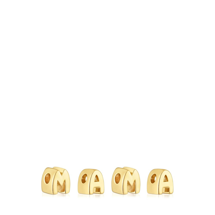 confezione di ciondoli tous mama placcati in oro 18kt su argento