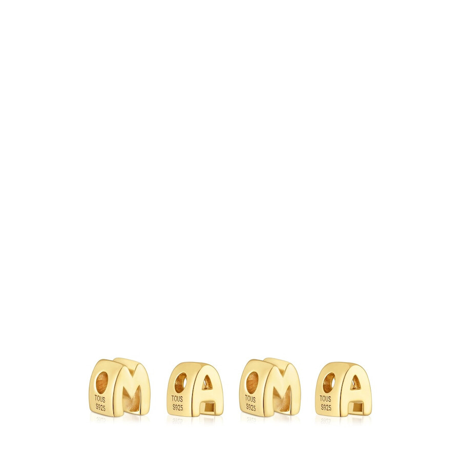confezione di ciondoli tous mama placcati in oro 18kt su argento