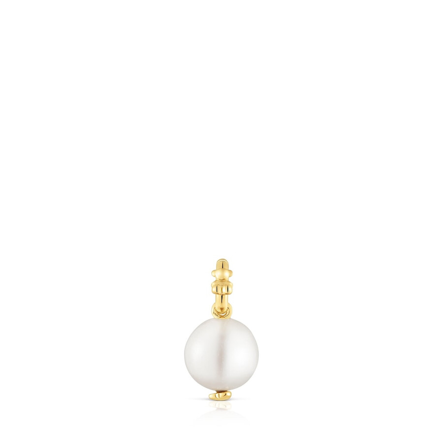 piccolo pendente placcato oro 18kt su argento con medaglioni di perle