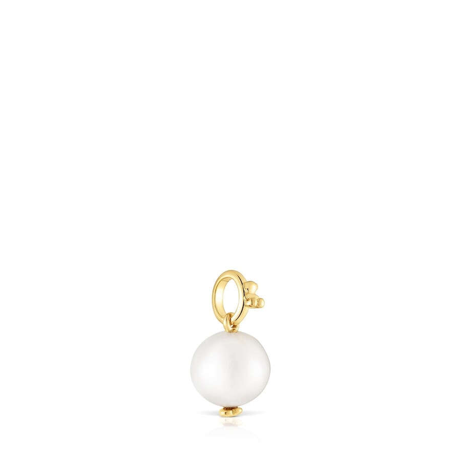 piccolo pendente placcato oro 18kt su argento con medaglioni di perle
