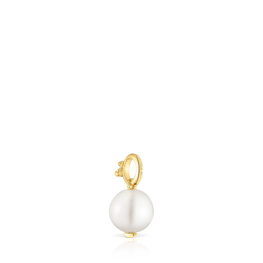 piccolo pendente placcato oro 18kt su argento con medaglioni di perle