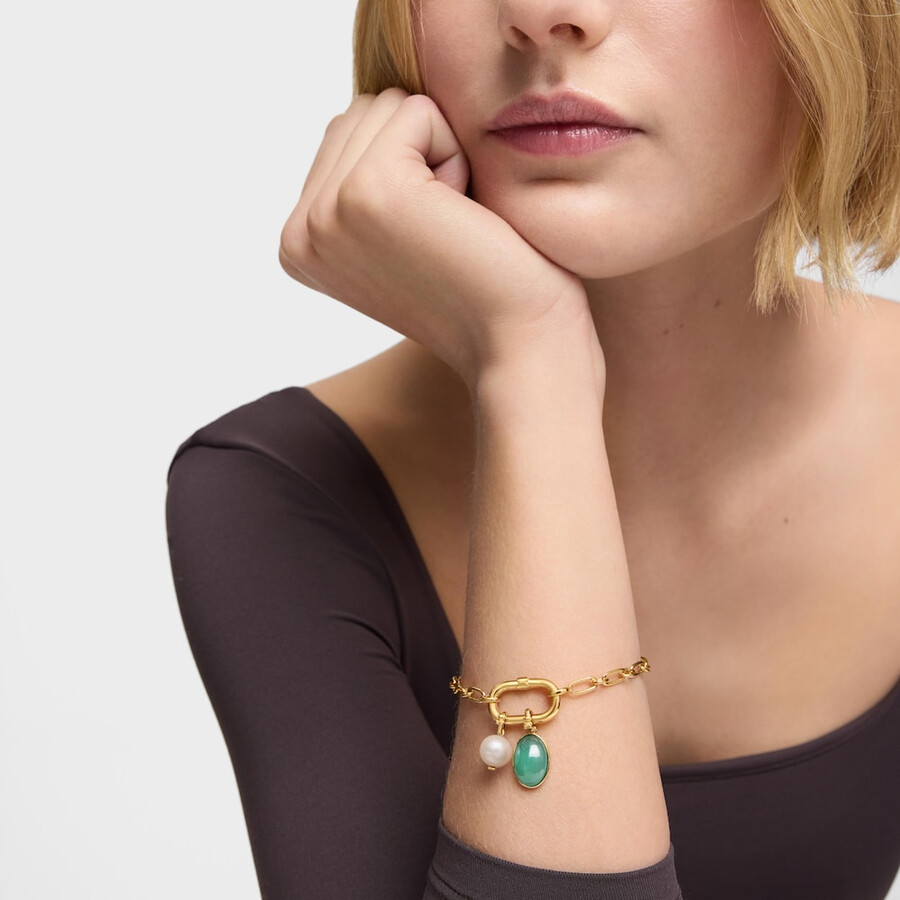 piccolo pendente placcato oro 18kt su argento con medaglioni di perle