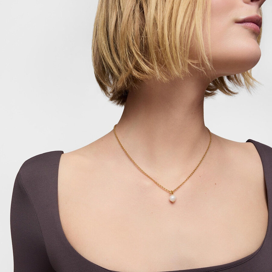 piccolo pendente placcato oro 18kt su argento con medaglioni di perle