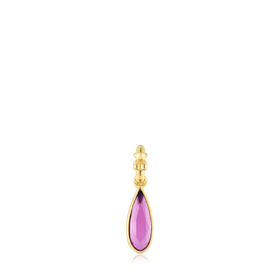 piccolo pendente placcato oro 18kt su argento con medaglioni di rodolite