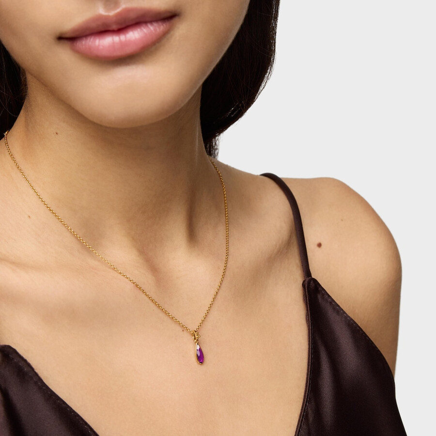 piccolo pendente placcato oro 18kt su argento con medaglioni di rodolite