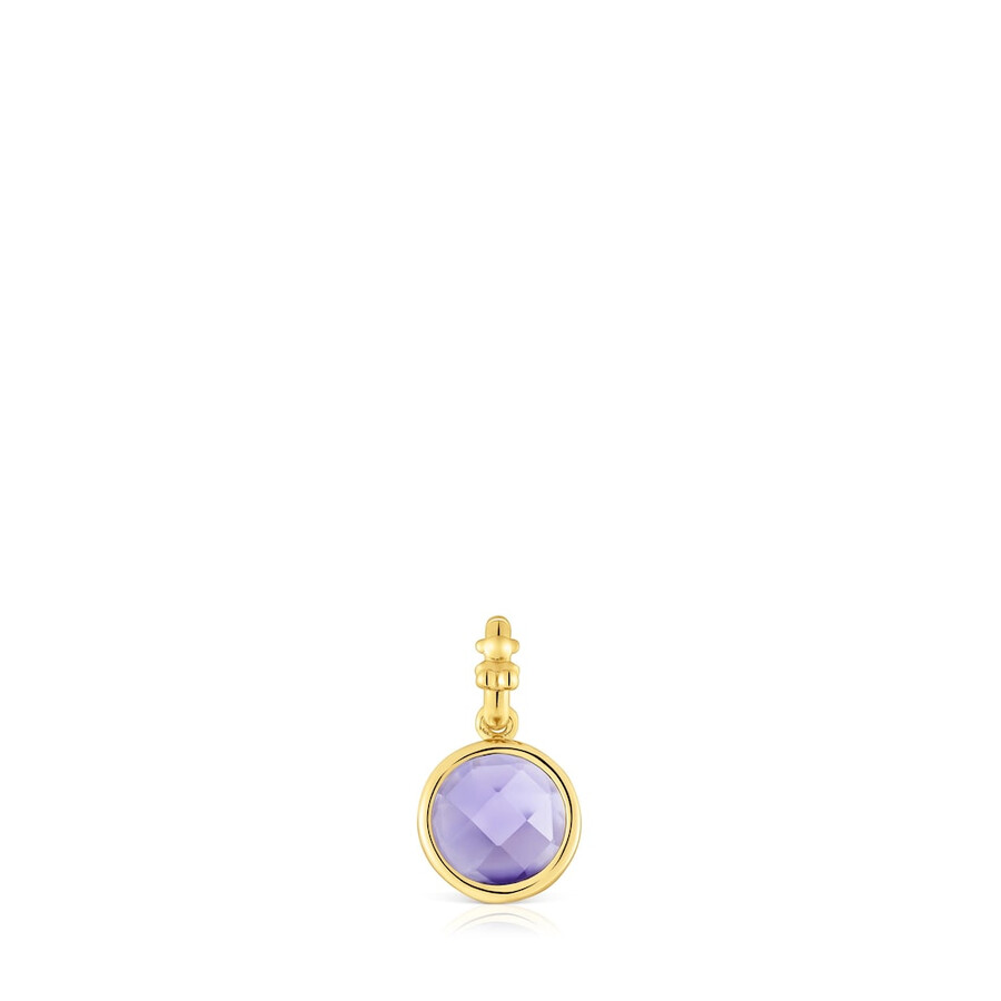 piccolo pendente placcato oro 18kt su argento con medaglioni di iolite