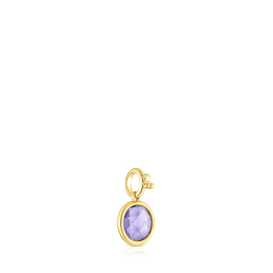 piccolo pendente placcato oro 18kt su argento con medaglioni di iolite