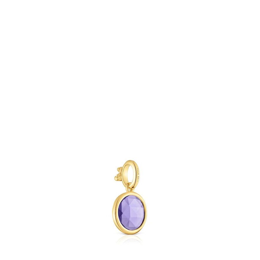 piccolo pendente placcato oro 18kt su argento con medaglioni di iolite