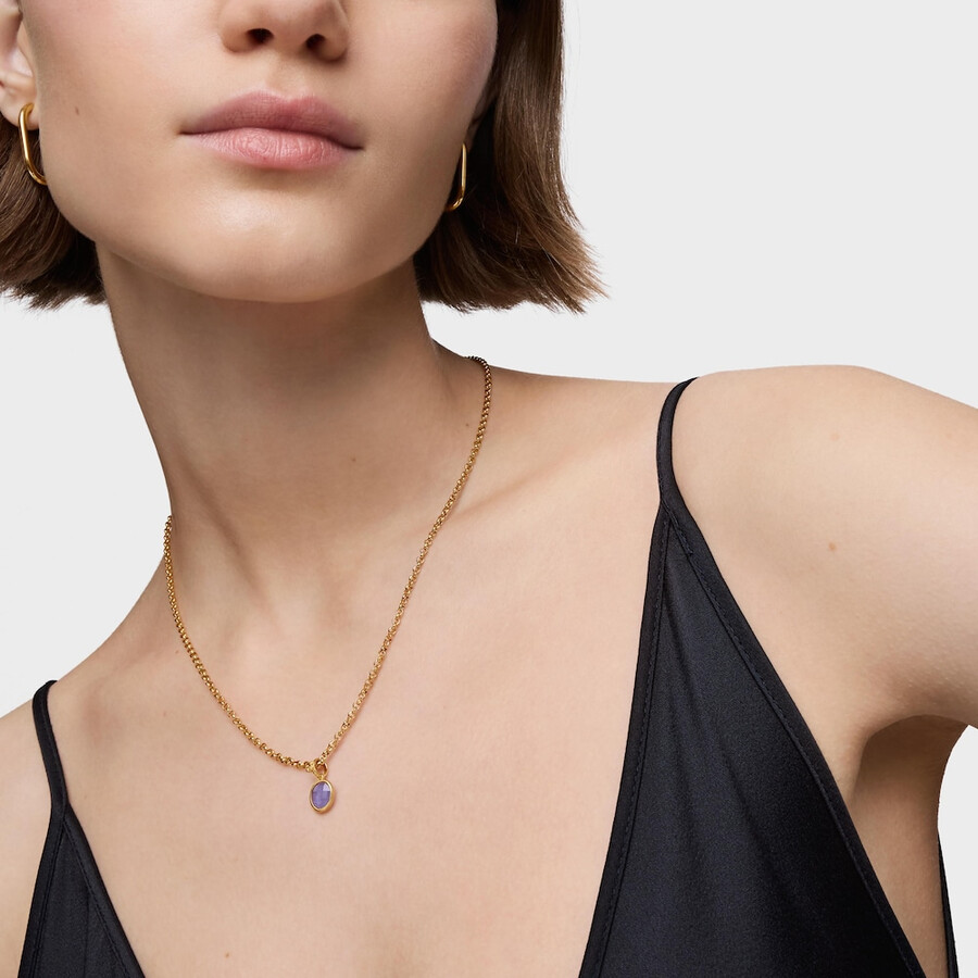 piccolo pendente placcato oro 18kt su argento con medaglioni di iolite