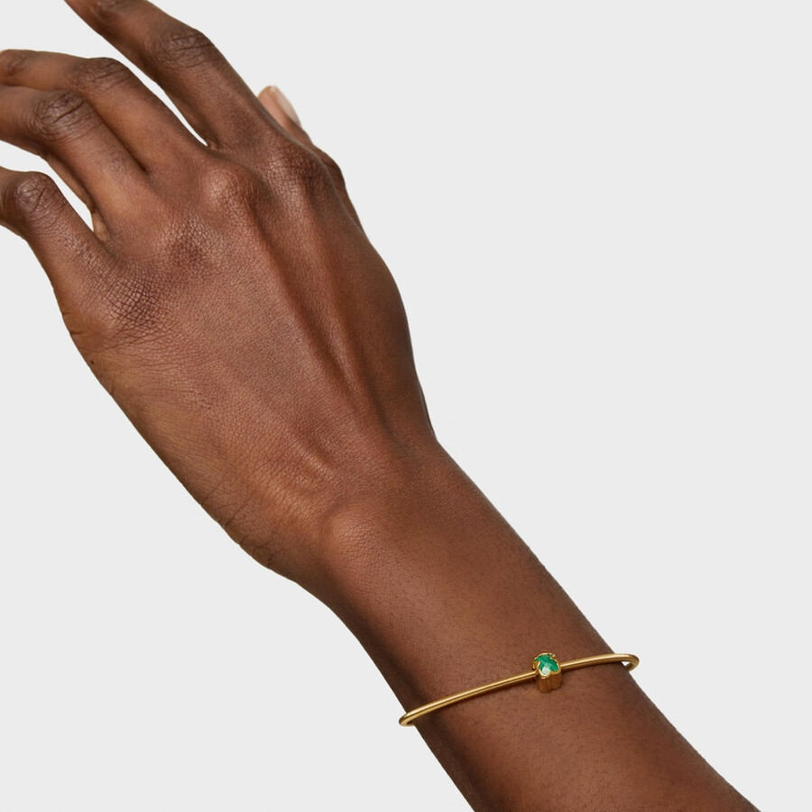 ciondolo con motivo a orso in argento e malachite da 7 mm placcato in oro 18kt tous basics