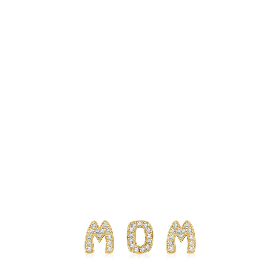 confezione di ciondoli placcati in oro 18kt su argento con diamanti tous mom