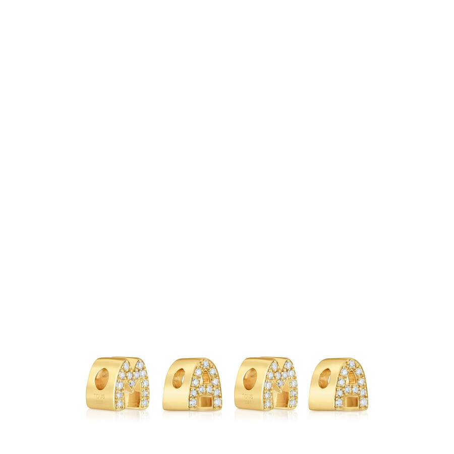 confezione di ciondoli tous mama placcati in oro 18kt su argento con diamanti
