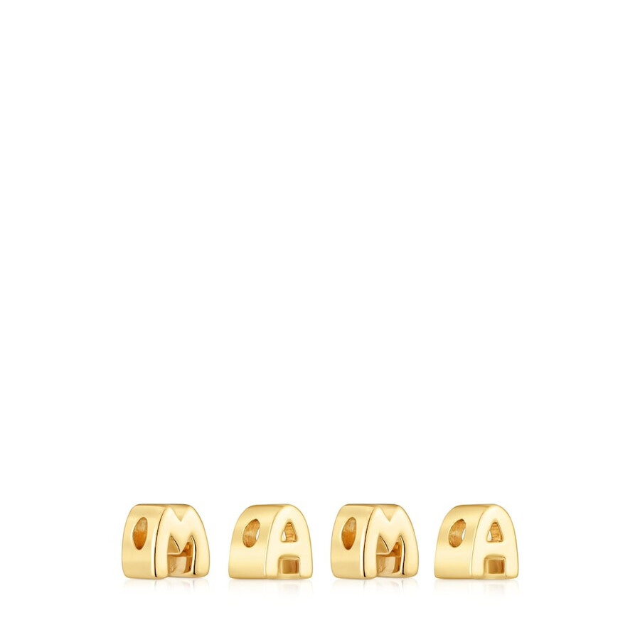 confezione di ciondoli tous mama placcati in oro 18kt su argento con diamanti