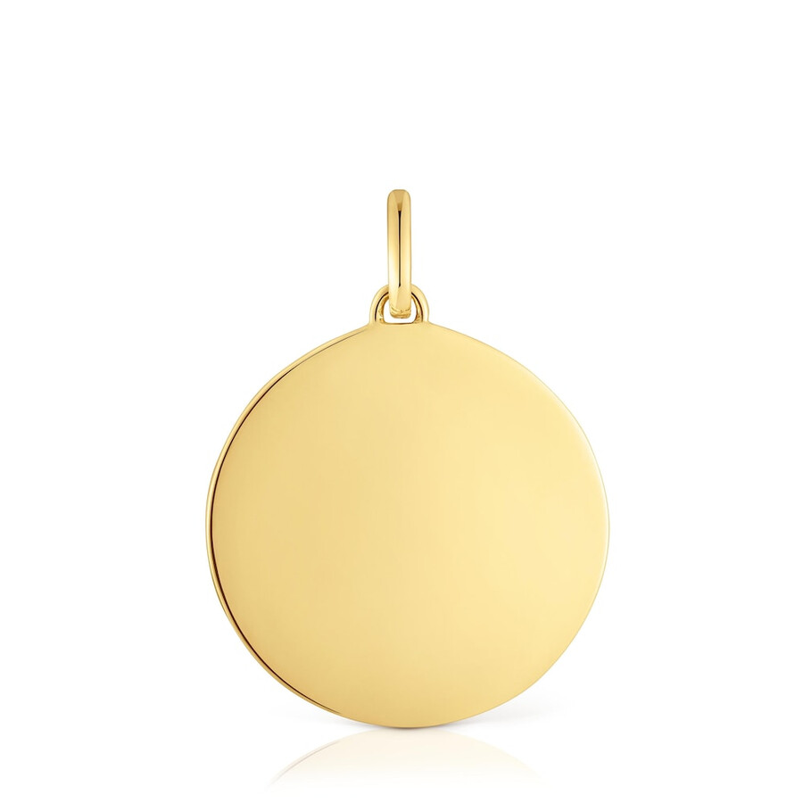 ciondolo medaglione con placcatura in oro 18kt su argento e pietre preziose daisy