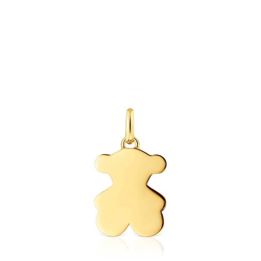 piccolo ciondolo a forma di orsetto in argento placcato in oro 18kt da 16 mm sweet dolls