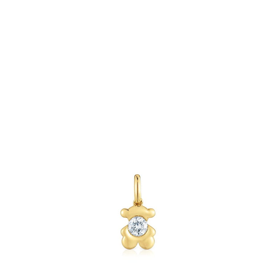 ciondolo a forma di orso in oro con diamante creato in laboratorio tous lili