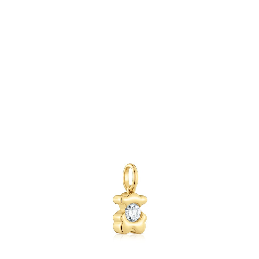 ciondolo a forma di orso in oro con diamante creato in laboratorio tous lili