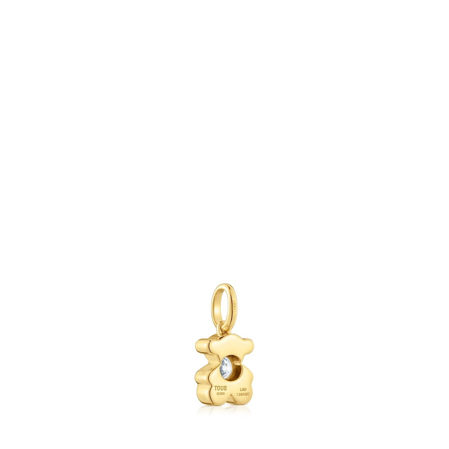 ciondolo a forma di orso in oro con diamante creato in laboratorio tous lili