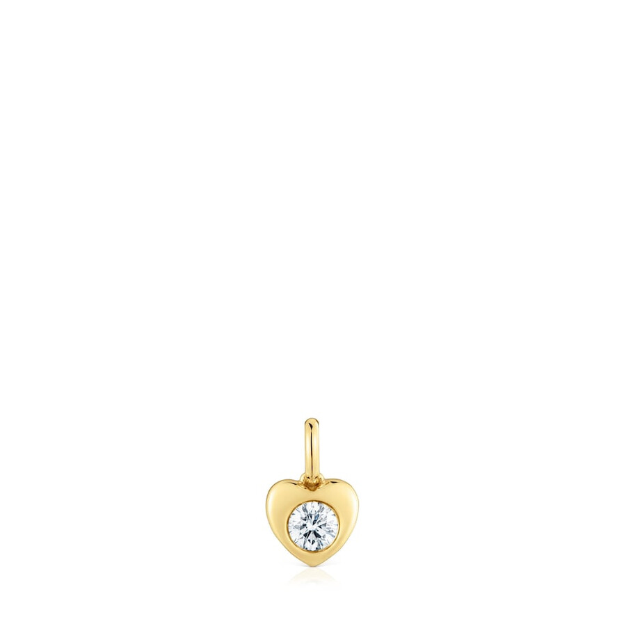 ciondolo a forma di cuore in oro con diamante creato in laboratorio tous lili