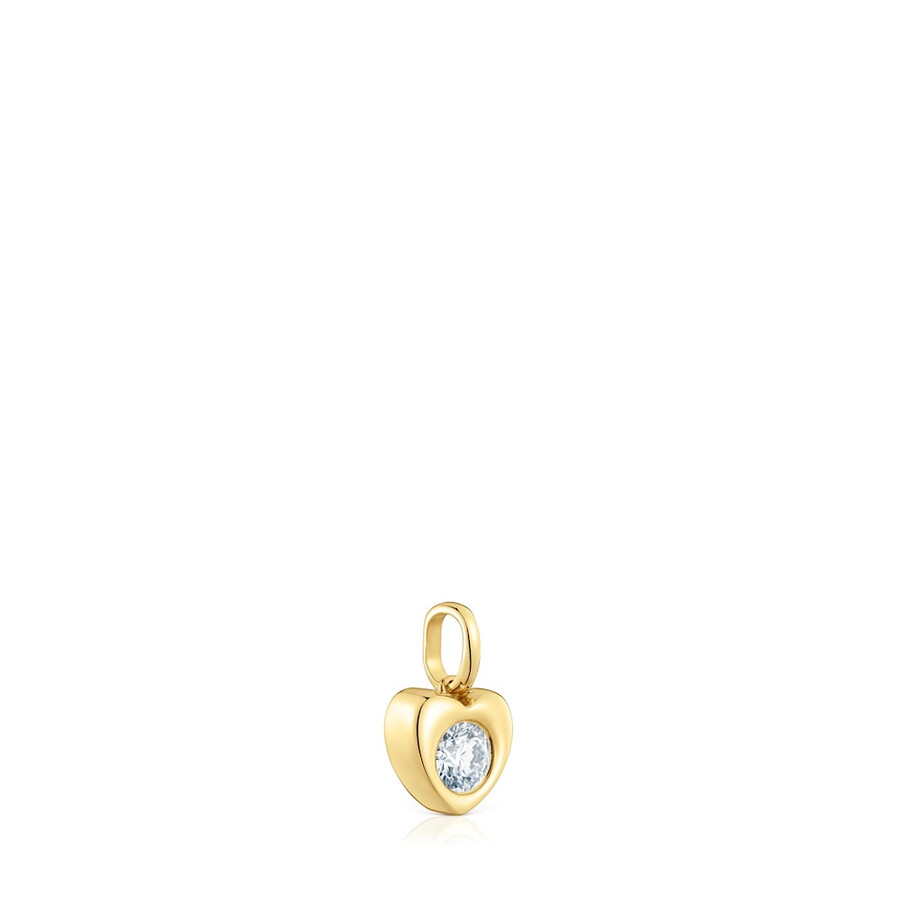ciondolo a forma di cuore in oro con diamante creato in laboratorio tous lili