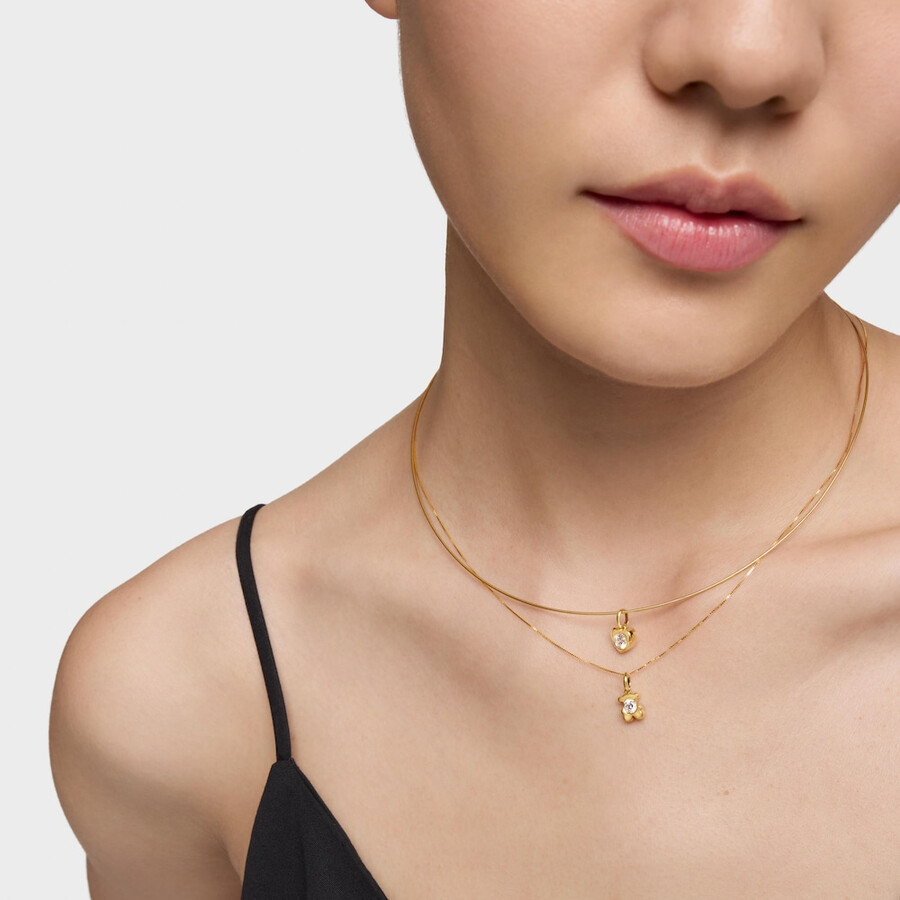 ciondolo a forma di cuore in oro con diamante creato in laboratorio tous lili