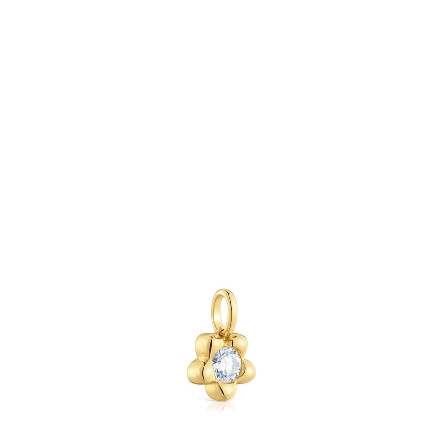 ciondolo a forma di fiore in oro con diamante di laboratorio tous lili