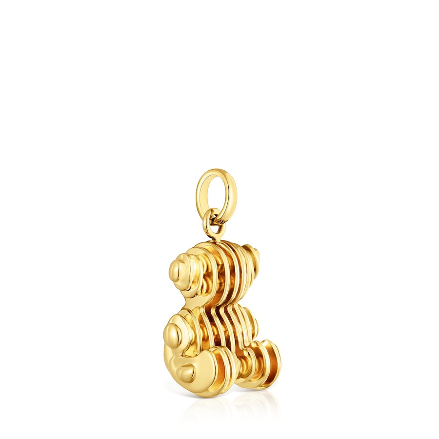 ciondolo a forma di orso con placcatura in oro 18kt su argento laminato bold bear