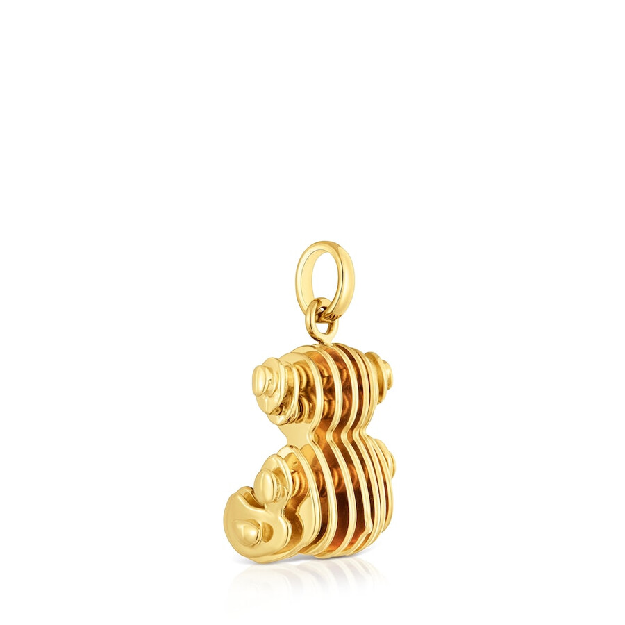 ciondolo a forma di orso con placcatura in oro 18kt su argento laminato bold bear