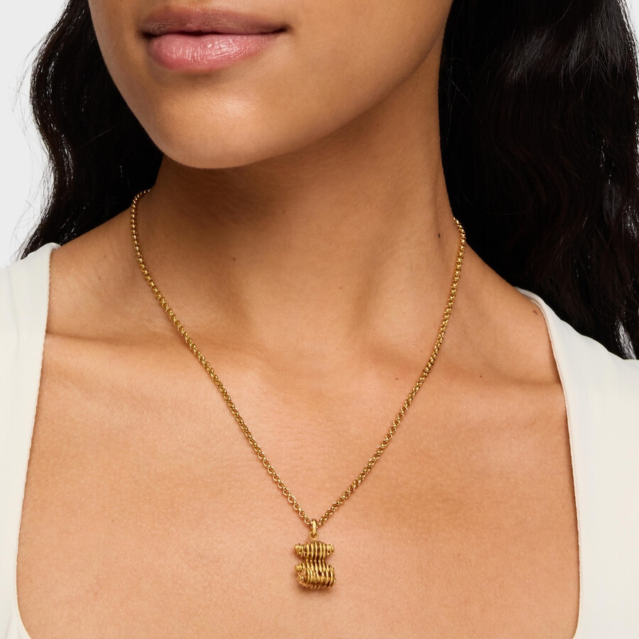 ciondolo a forma di orso con placcatura in oro 18kt su argento laminato bold bear