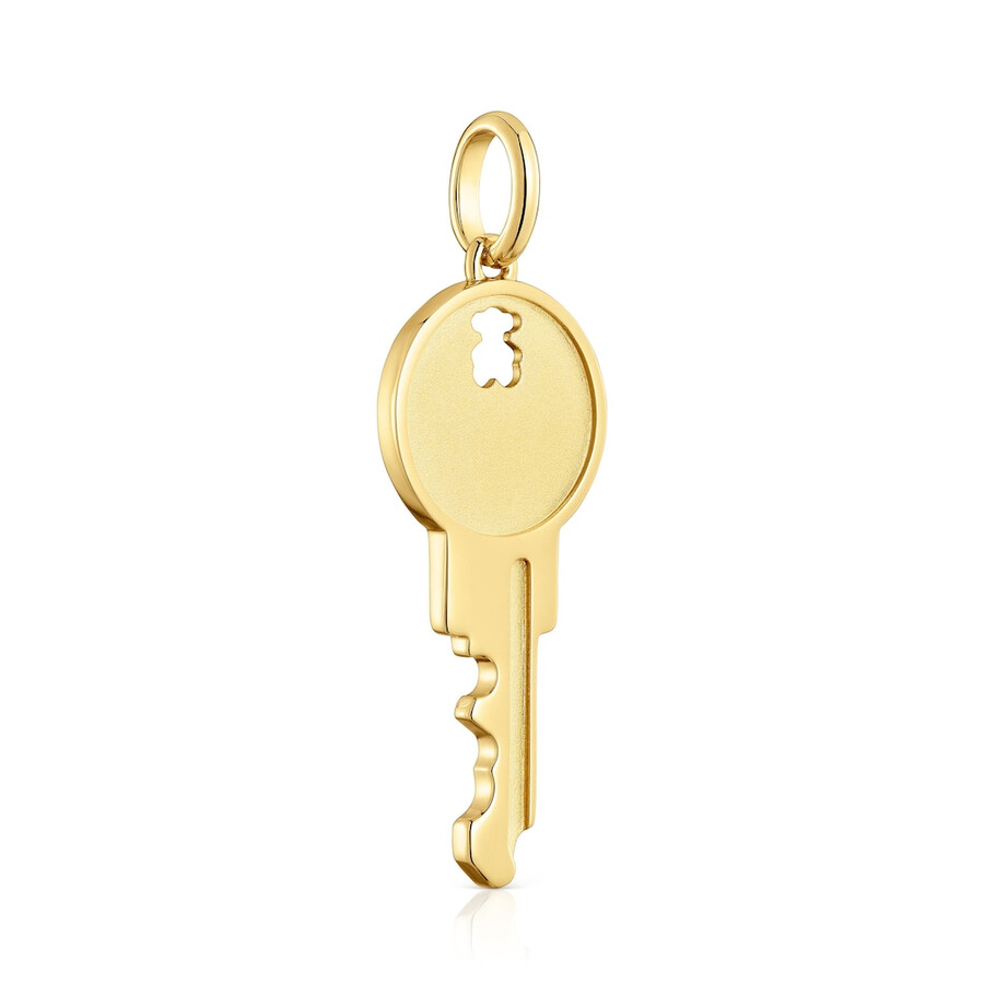 ciondolo chiave con placcatura in oro 18kt su medaglioni in argento