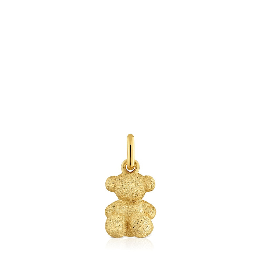 ciondolo a forma di orso con placcatura in oro 18kt su argento con diamanti bold bear