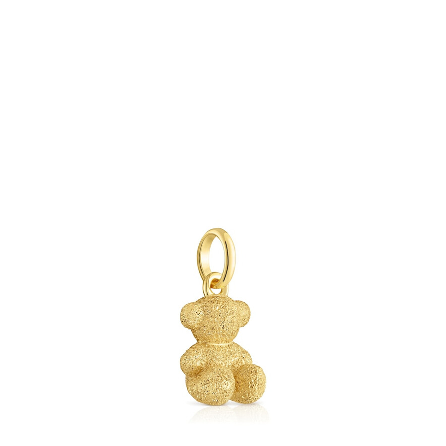 ciondolo a forma di orso con placcatura in oro 18kt su argento con diamanti bold bear