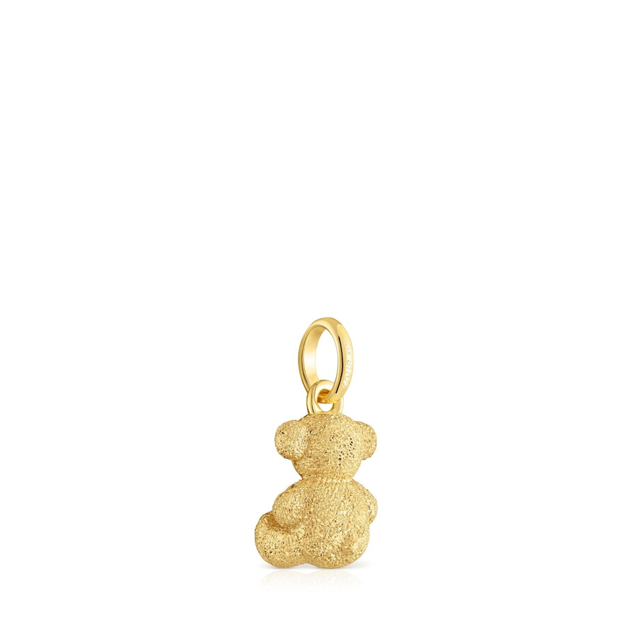 ciondolo a forma di orso con placcatura in oro 18kt su argento con diamanti bold bear