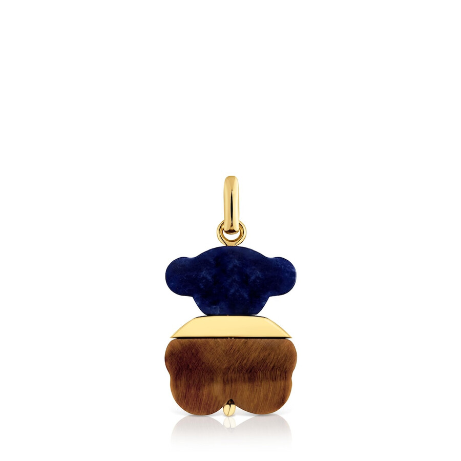 ciondolo con placcatura in oro 18kt su argento sodalite e occhio di tigre sweet dolls