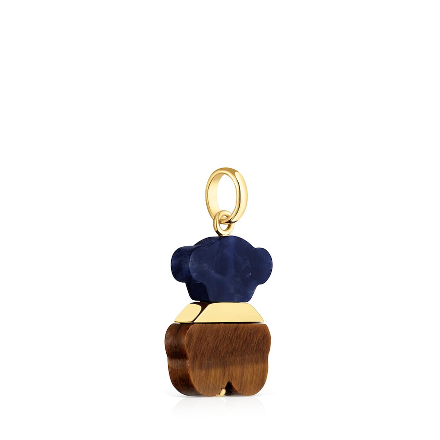 ciondolo con placcatura in oro 18kt su argento sodalite e occhio di tigre sweet dolls
