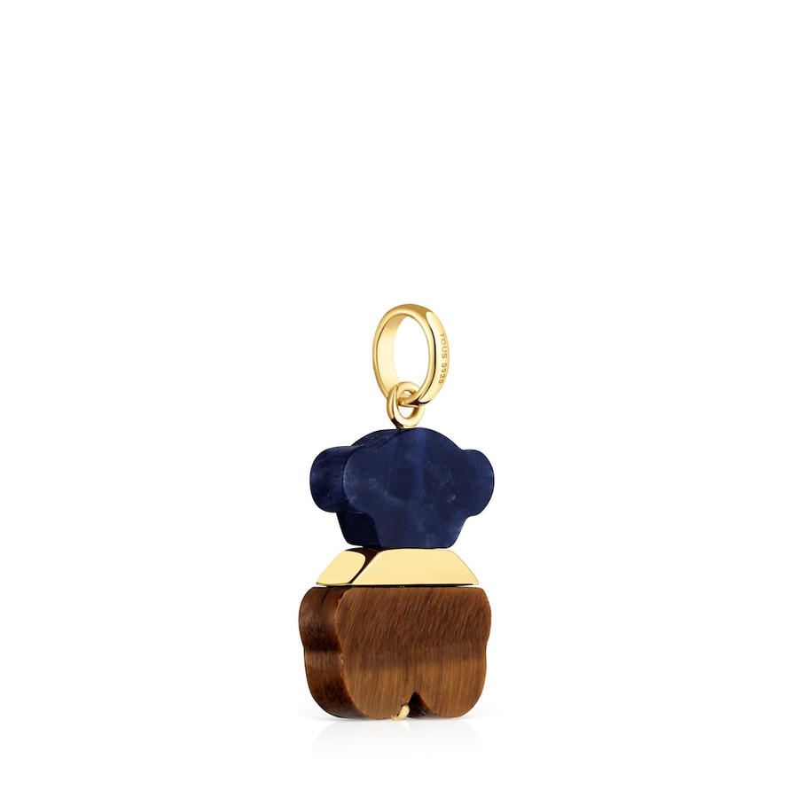 ciondolo con placcatura in oro 18kt su argento sodalite e occhio di tigre sweet dolls