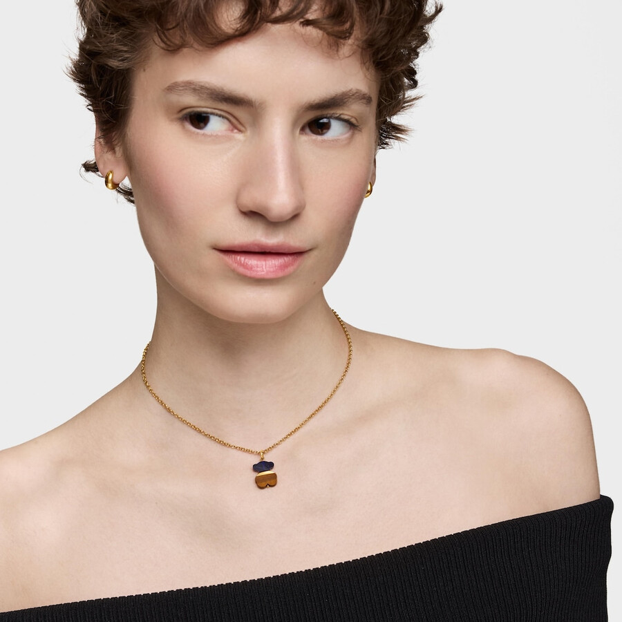 ciondolo con placcatura in oro 18kt su argento sodalite e occhio di tigre sweet dolls