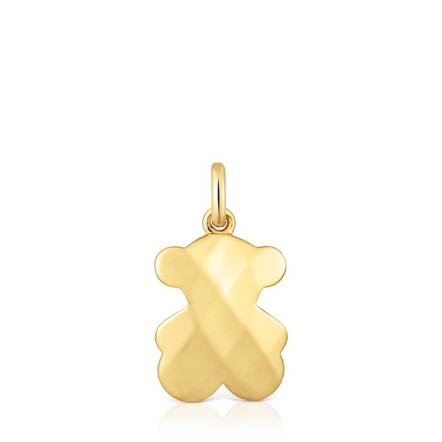 ciondolo a forma di orso con placcatura in oro 18kt su argento icon metal