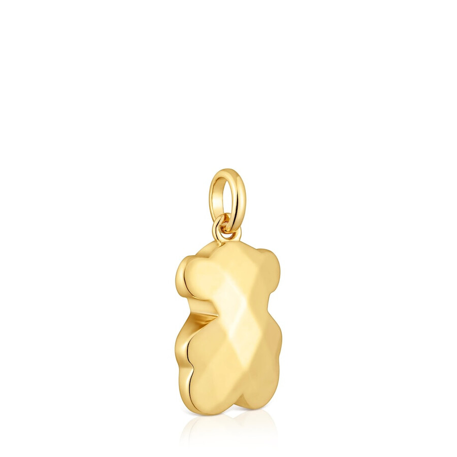 ciondolo a forma di orso con placcatura in oro 18kt su argento icon metal
