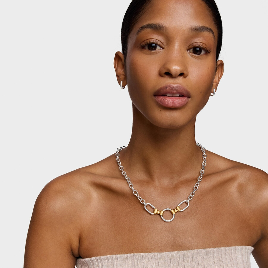 ciondolo a fiocco da 15 mm con placcatura in oro 18kt su nastro tous in argento