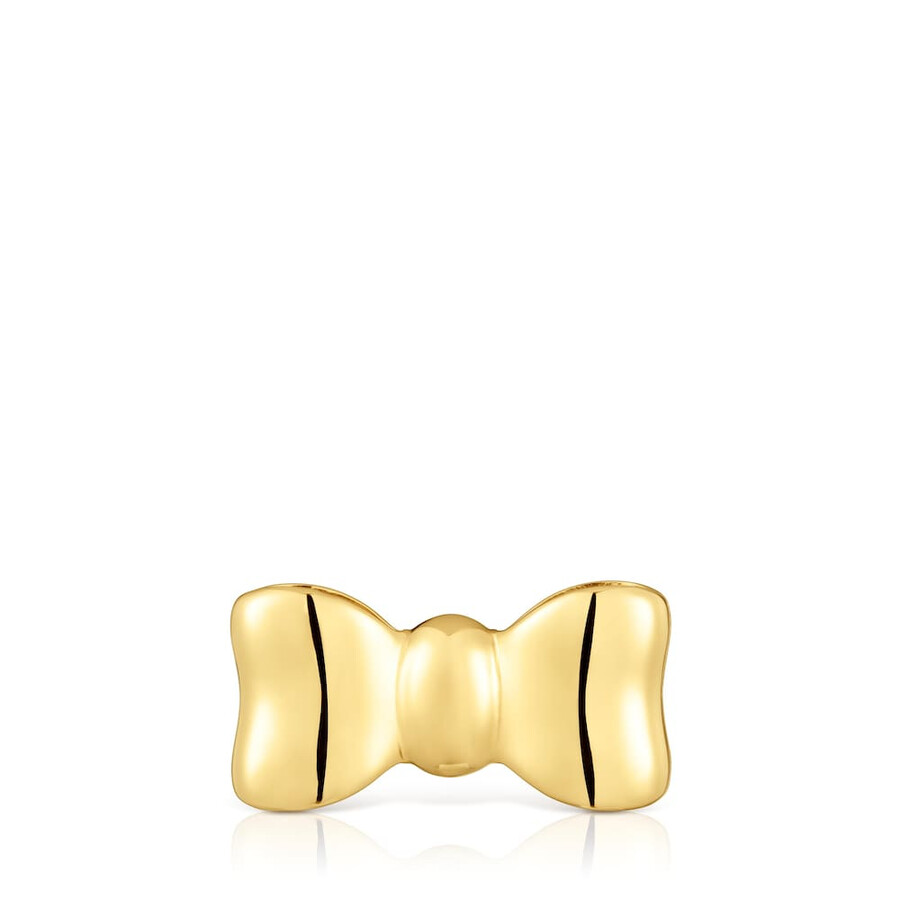 ciondolo a fiocco da 25 mm con placcatura in oro 18kt su nastro tous in argento