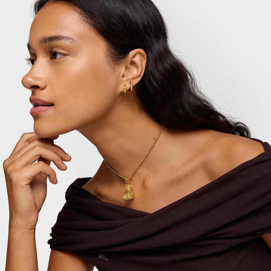 ciondolo a forma di orso traforato con placcatura in oro 18kt su argento bold bear