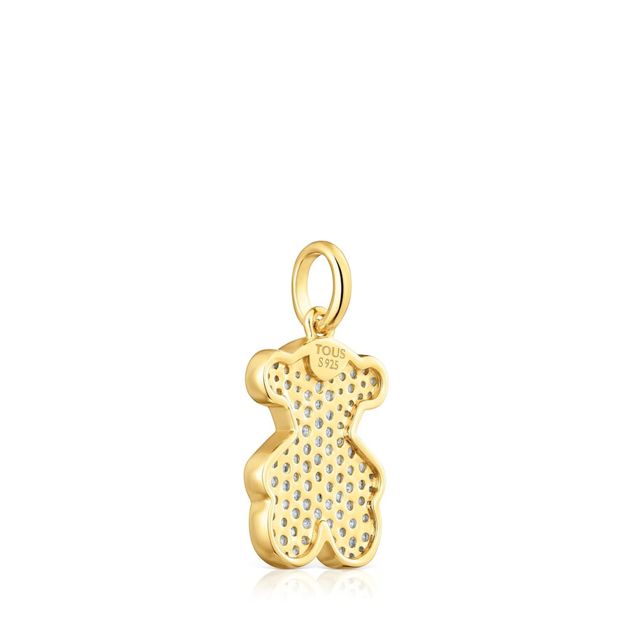 ciondolo a forma di orso con placcatura in oro 18kt su argento e diamanti sweet dolls