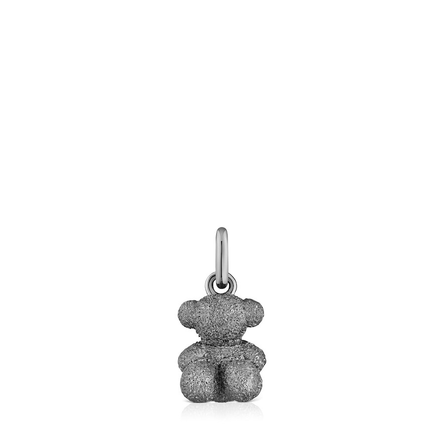 ciondolo orso in argento scuro con diamanti bold bear
