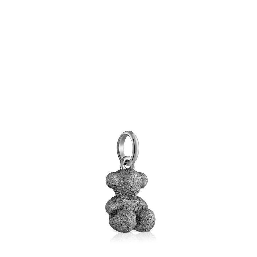 ciondolo orso in argento scuro con diamanti bold bear