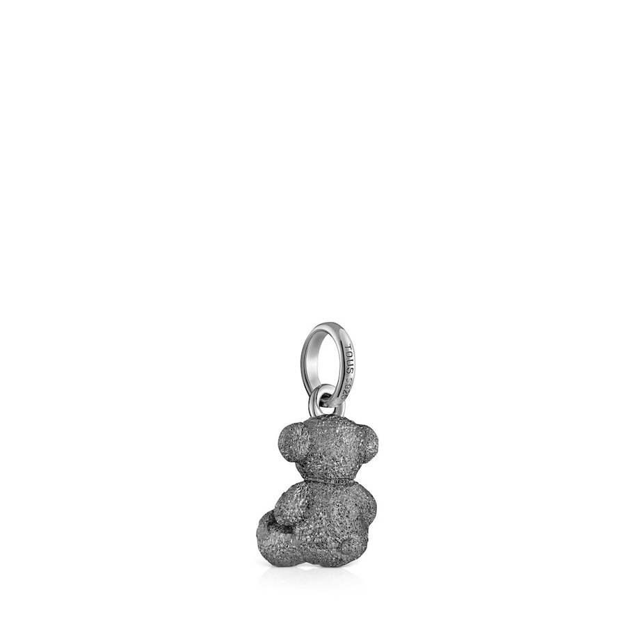 ciondolo orso in argento scuro con diamanti bold bear