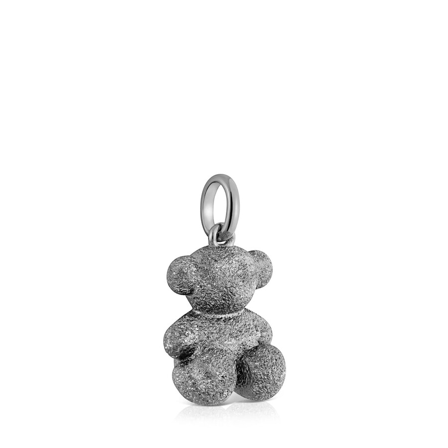 ciondolo orso in argento scuro con diamanti di medie dimensioni bold bear