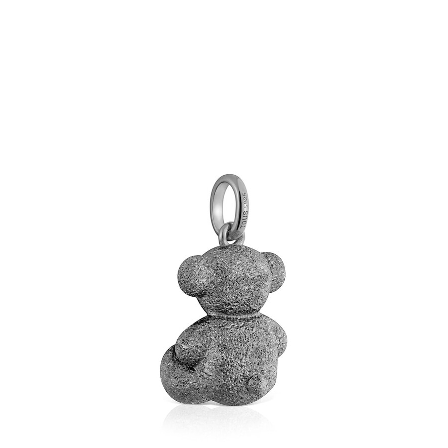 ciondolo orso in argento scuro con diamanti di medie dimensioni bold bear